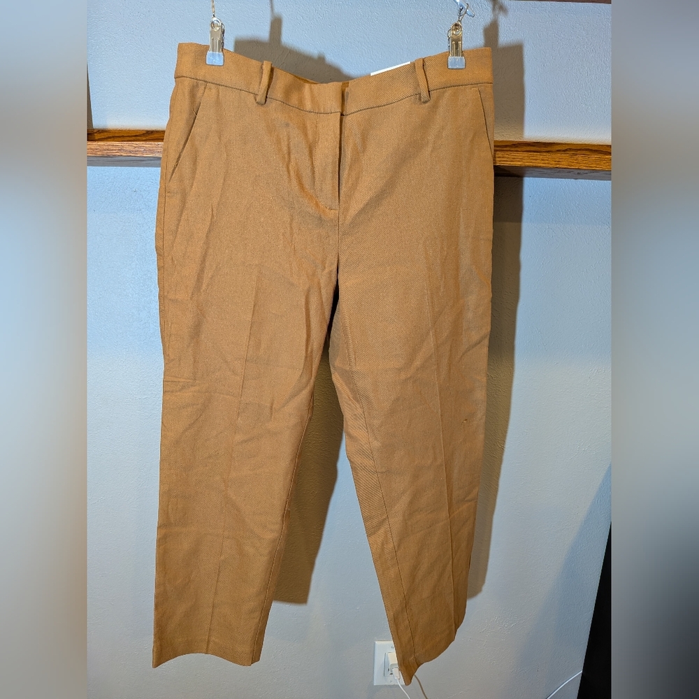 Loft Riviera Slim Mid-Rise Cropped Slacks
